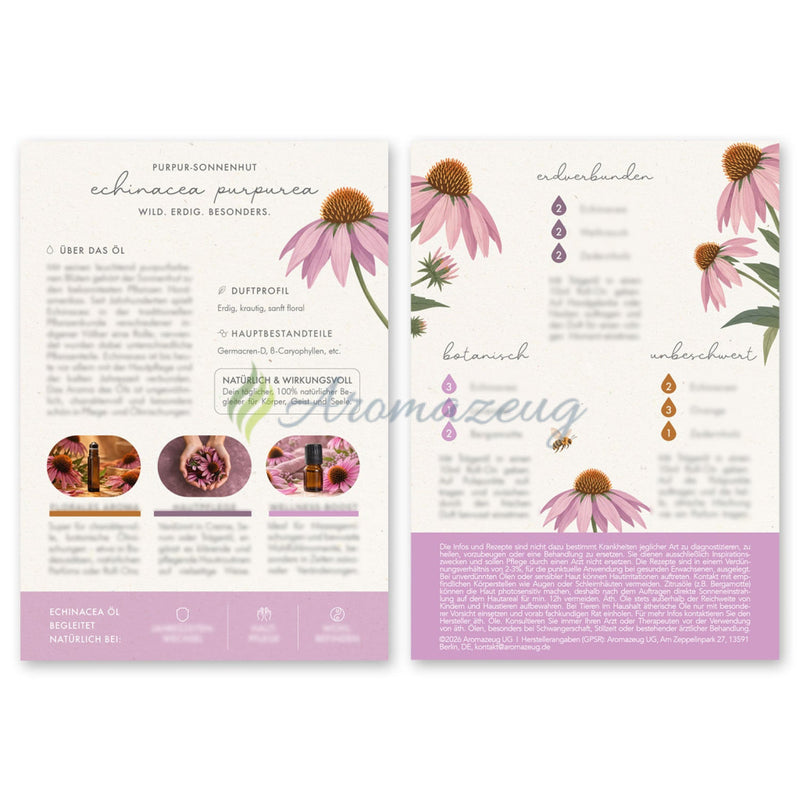 Laden Sie das Bild in Galerie -Viewer, Rezeptkarte Echinacea Öl (inklusive Aufkleberbogen) - Karten

