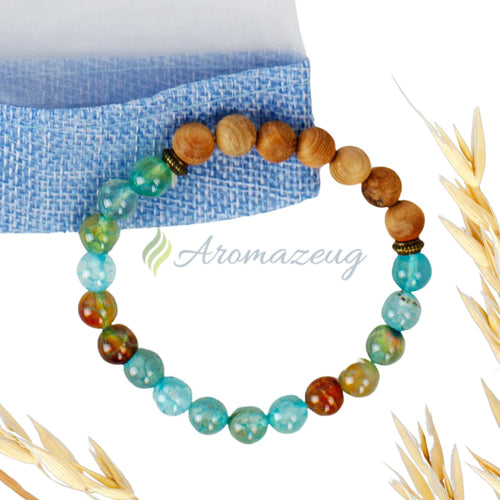 Limited Edition: Diffuser Armband ’Meer’ Mit Leinensäckchen Zubehör