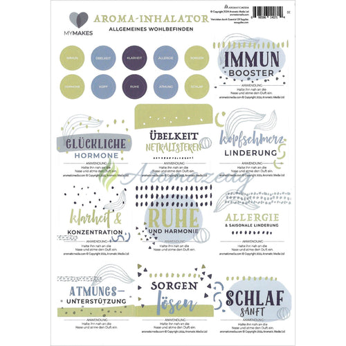 Mymakes Aufkleber: Aroma Inhalator Rezepte Zur Unterstützung Allgemeinen Wohlbefindens Aufkleber