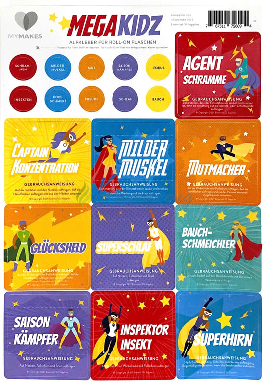 Mymakes Aufkleber: Mega Kidz (Deutsch) Aufkleber