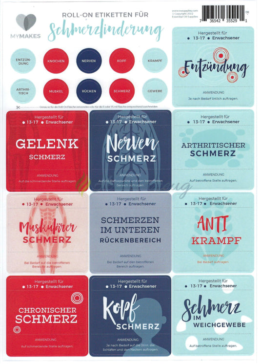 Mymakes Aufkleber: Roll-On Rezepte Für Schmerzlinderung Aufkleber