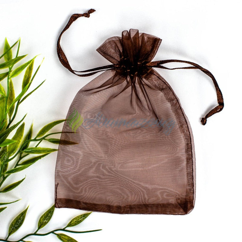 Laden Sie das Bild in Galerie -Viewer, Organzasäckchen 10 X 15 Cm Als Geschenkbeutel - Paket Von Braun Zubehör
