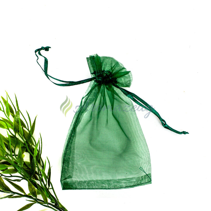Laden Sie das Bild in Galerie -Viewer, Organzasäckchen 10 X 15 Cm Als Geschenkbeutel - Paket Von Grün Zubehör
