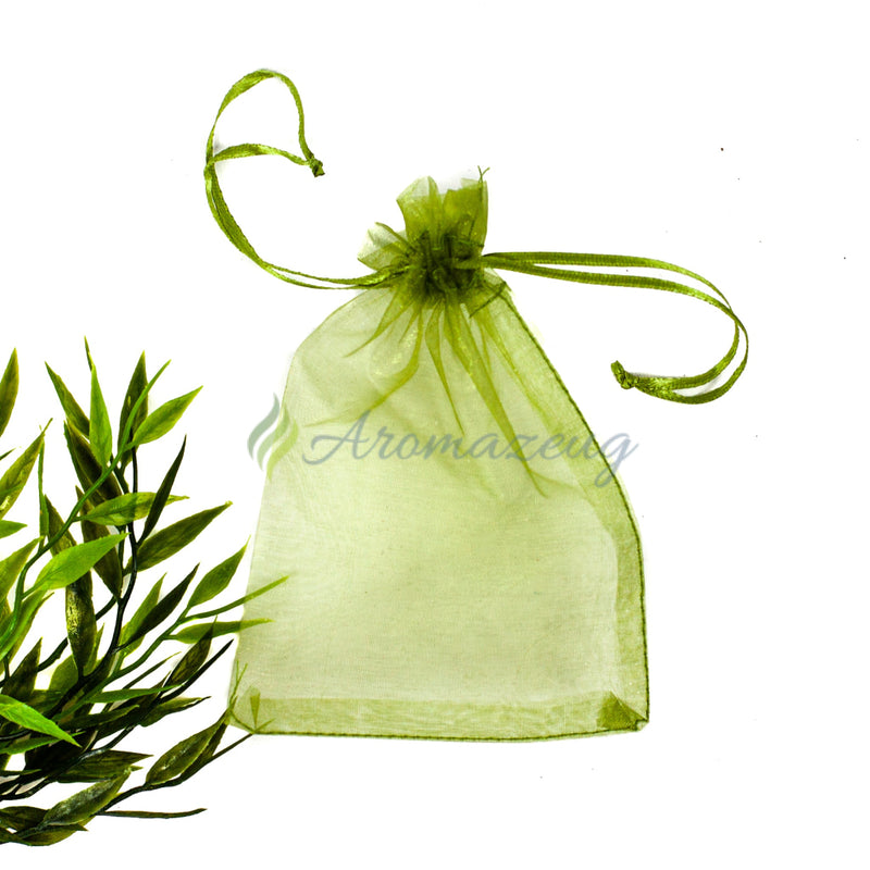 Laden Sie das Bild in Galerie -Viewer, Organzasäckchen 10 X 15 Cm Als Geschenkbeutel (Paket Von 10) Olivgrün Zubehör
