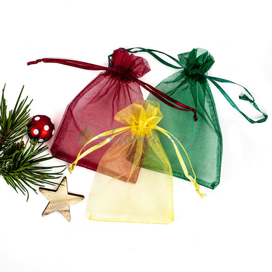 Organzasäckchen 10 X 15 Cm Als Geschenkbeutel (Paket Von 10) Weihnachtszauber (Limitierte Edition)