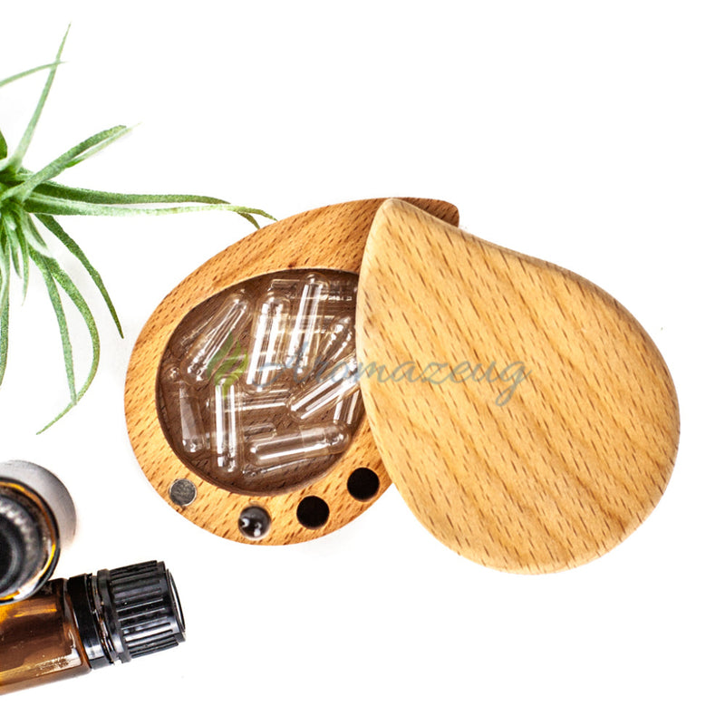 Laden Sie das Bild in Galerie -Viewer, Handgefertigte Pillendose Tröpflimixer Aus Buchenholz Kisten
