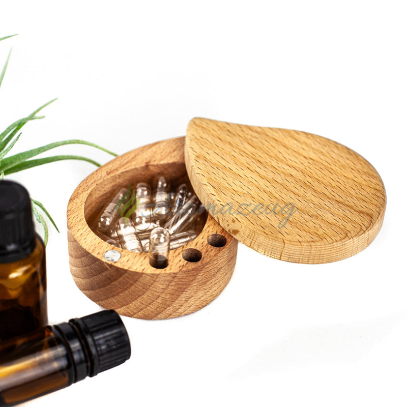 Laden Sie das Bild in Galerie -Viewer, Handgefertigte Pillendose Tröpflimixer Aus Buchenholz Kisten
