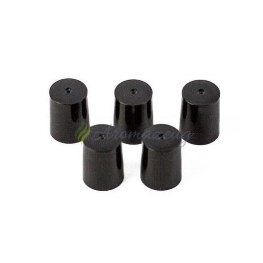 Plastik Deckel für Roll-On Flaschen - Schwarz (Paket von 5)
