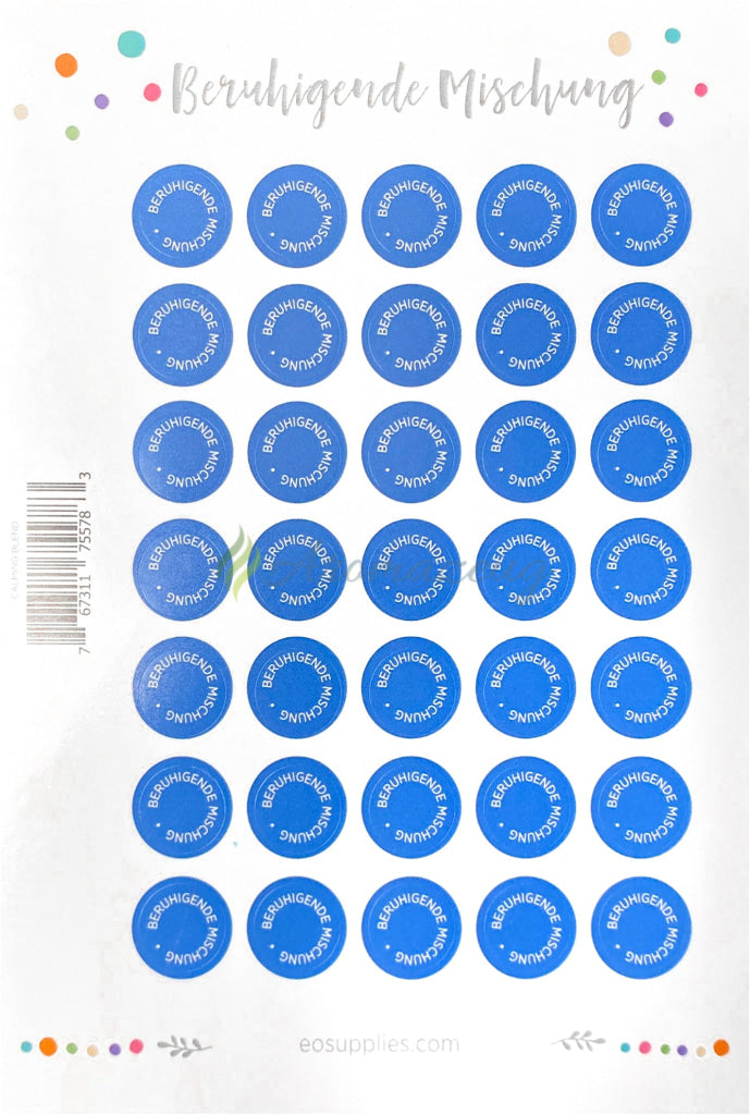 Laden Sie das Bild in Galerie -Viewer, Aufkleber Für Flaschen Deutsch (Ölmischungen) - 35 Pro Seite Beruhigende Mischung
