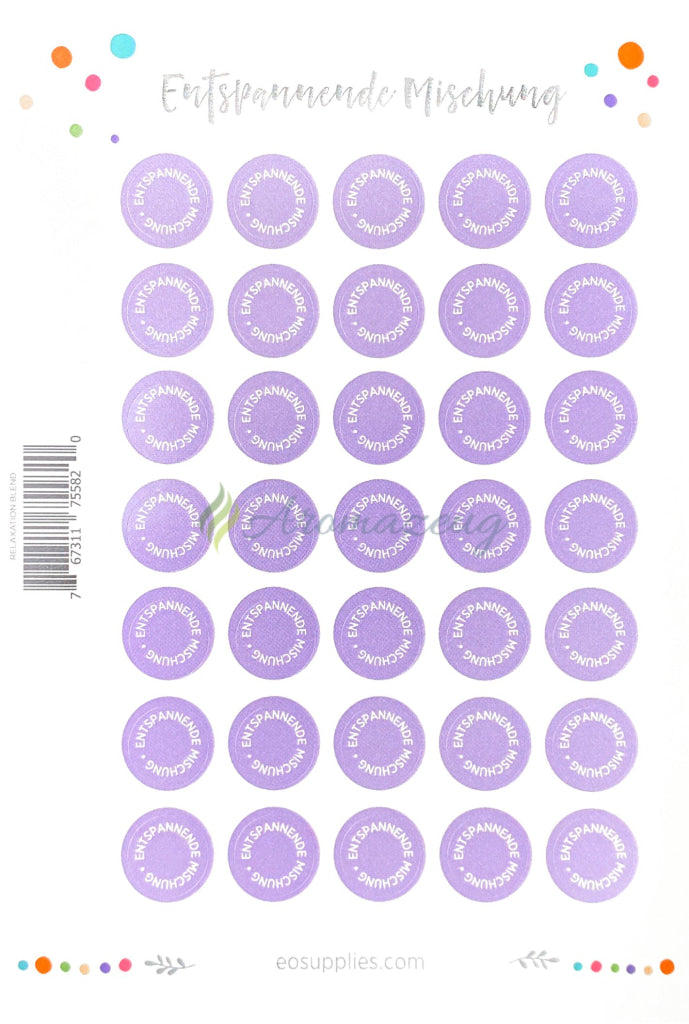 Laden Sie das Bild in Galerie -Viewer, Aufkleber Für Flaschen Deutsch (Ölmischungen) - 35 Pro Seite Entspannende Mischung
