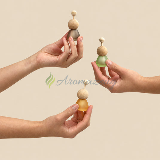 ROMY Diffuserflasche 8ml mit Holzdeckel und Stick - Diffuser