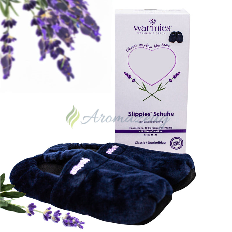 Laden Sie das Bild in Galerie -Viewer, Slippies® Classic Dunkelblau Gr. 41-45 Mit Hirsekorn-Lavendel-Füllung Zubehör
