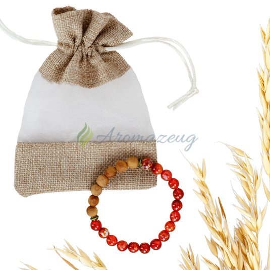 Limited Edition: Diffuser Armband ’Sonne’ Mit Leinensäckchen Zubehör