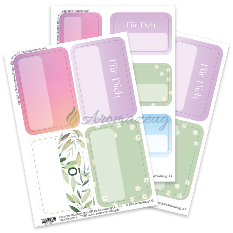 Laden Sie das Bild in Galerie -Viewer, Upcycling Geschenkaufkleber 3Er Set Aufkleber
