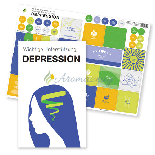 Aufkleber passend zu: Wichtige Unterstützung Depression Vorteilsset: Aufkleberbogen + ADHS Broschüre Aufkleber